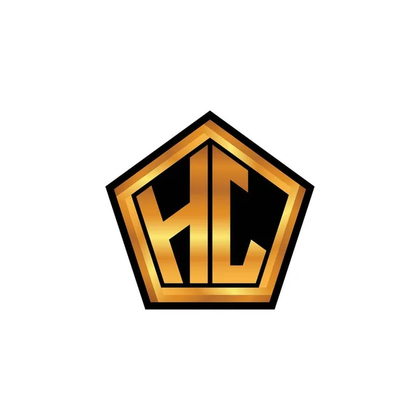 Логотип Начальная Монограмма Геометрической Золотой Формы Дизайн Изолированном Фоне Стиль — стоковый вектор