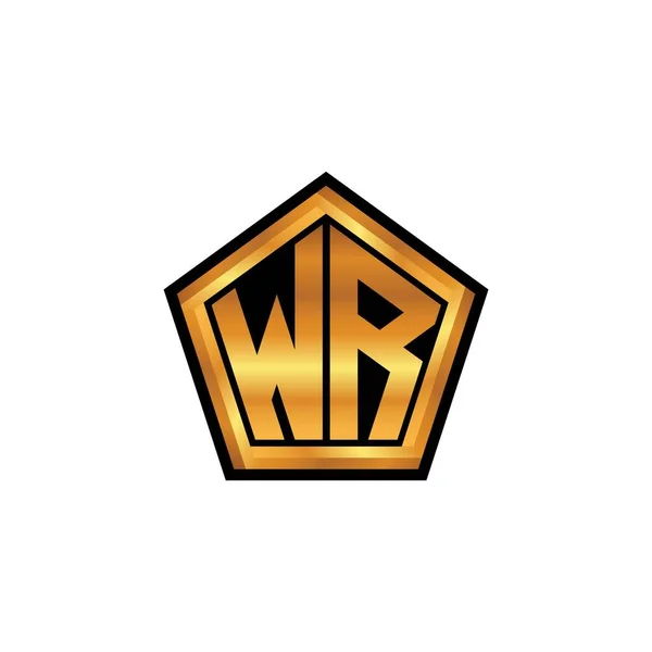 Logo Počáteční Monogram Geometrickým Zlatým Tvarem Designu Izolovaném Pozadí Zlatý — Stockový vektor