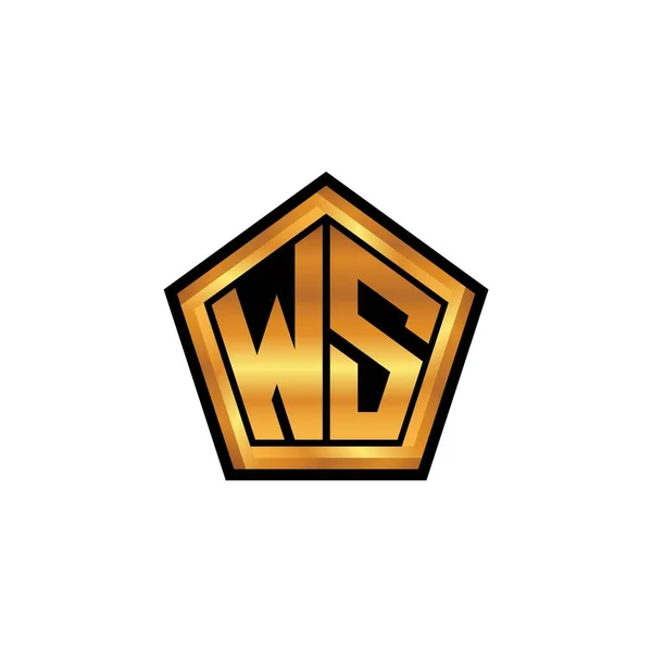 Λογότυπο Αρχικό Μονόγραμμα Γεωμετρικό Χρυσό Σχήμα Στυλ Σχεδιασμού Απομονωμένο Φόντο — Διανυσματικό Αρχείο