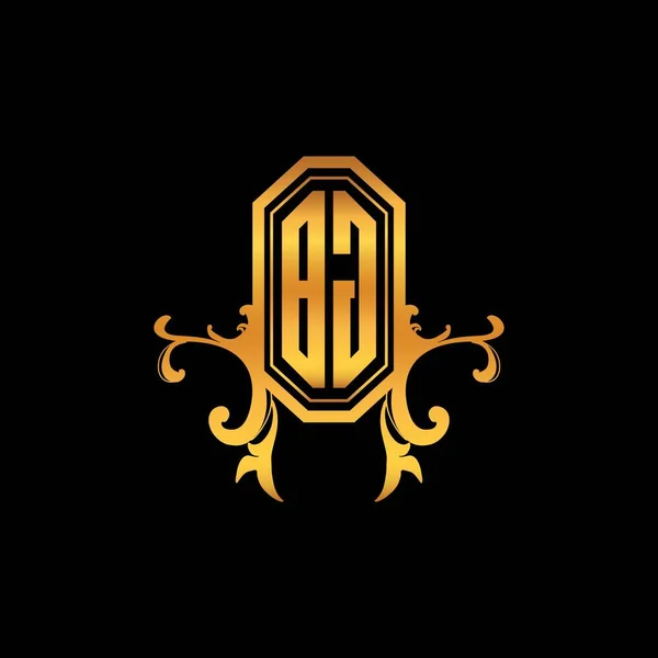 Monogram Logo Letter Met Modern Geometrische Gouden Stijl Design Logo — Stockvector