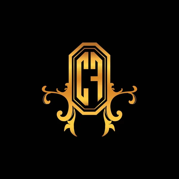 Carta Logotipo Monograma Com Design Moderno Estilo Dourado Geométrico Ornamento —  Vetores de Stock