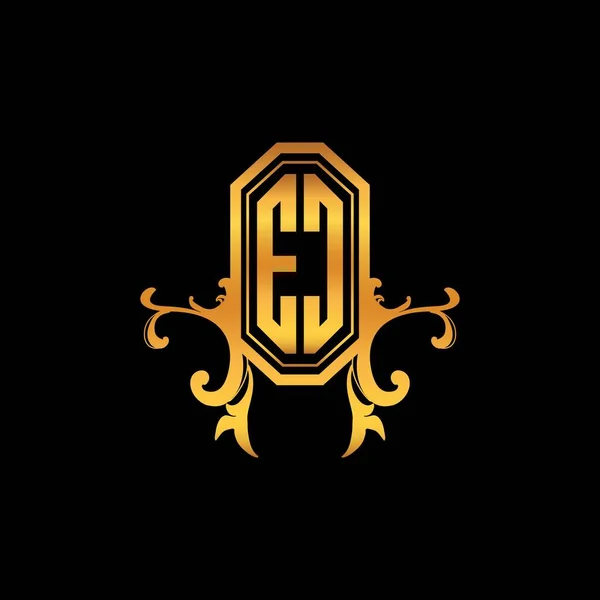 Лист Логотипу Monogram Сучасним Геометричним Золотим Стилем Логотип Вінтажна Монограма — стоковий вектор