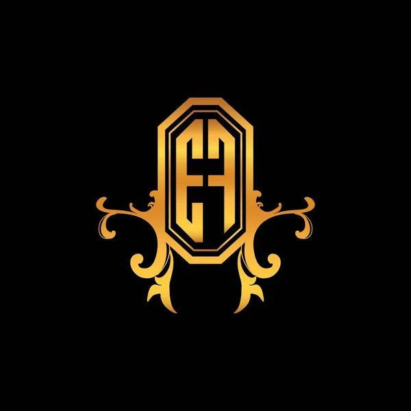 Modern Geometrik Altın Stil Tasarımlı Monogram Logo Harfi Logo Süsü — Stok Vektör