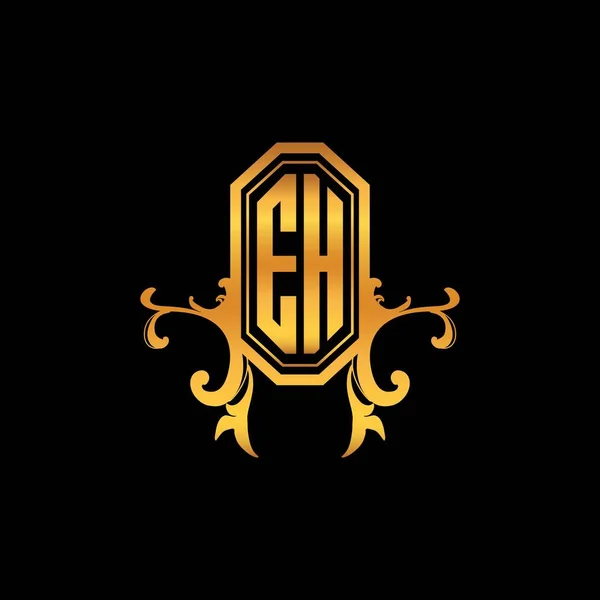 Letra Del Logotipo Monogram Con Diseño Moderno Estilo Geométrico Dorado — Vector de stock