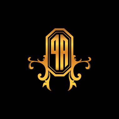 PA Monogram logo mektubu, modern geometrik altın stil tasarımı. Logo süsü, klasik monogram altın, süslemeli logo harfi.