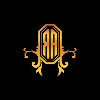 RA Monogram logo mektubu, modern geometrik altın stil tasarımı. Logo süsü, klasik monogram altın, süslemeli logo harfi.