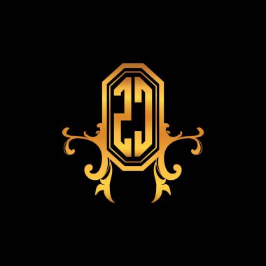 ZC Monogram logo harfi modern geometrik altın stil tasarımı. Logo süsü, klasik monogram altın, süslemeli logo harfi.