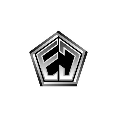 AK monogram logo harfinin modern geometrik gümüş tarzı tasarımı. Geometrik şekil yuvarlanmış, daire dikdörtgeni ve üçgen şekil logosu dizaynı