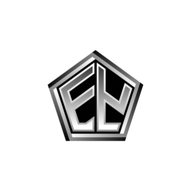 EY Monogram logo harfi ve modern geometrik gümüş stil tasarımı. Geometrik şekil yuvarlanmış, daire dikdörtgeni ve üçgen şekil logosu dizaynı