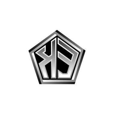 KE Monogram logo harfi modern geometrik gümüş stil tasarımı. Geometrik şekil yuvarlanmış, daire dikdörtgeni ve üçgen şekil logosu dizaynı