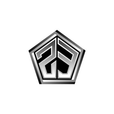 ZE Monogram logo harfi ve modern geometrik gümüş stil tasarımı. Geometrik şekil yuvarlanmış, daire dikdörtgeni ve üçgen şekil logosu dizaynı