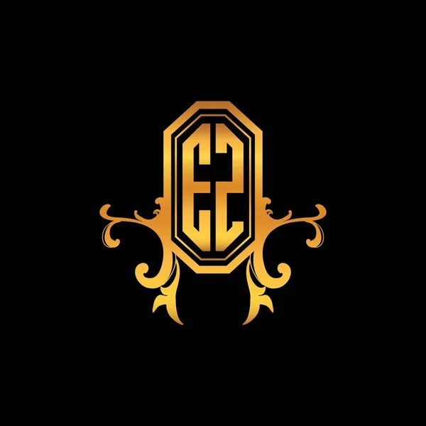 Letra Del Logotipo Monogram Con Diseño Moderno Estilo Geométrico Dorado — Vector de stock