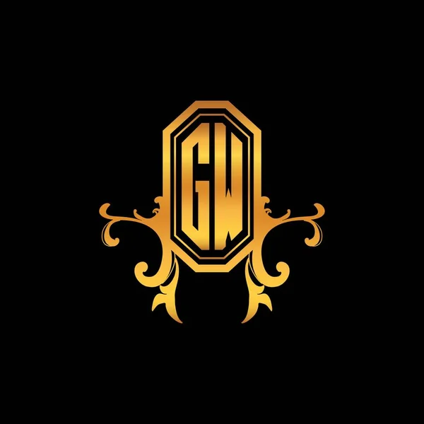 Monograma Logotipo Carta Com Design Moderno Estilo Dourado Geométrico Ornamento — Vetor de Stock