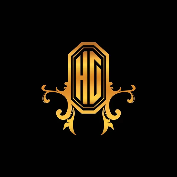 Carta Logotipo Monogram Con Diseño Moderno Estilo Geométrico Dorado Adorno — Vector de stock
