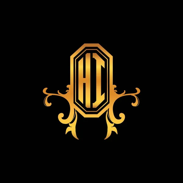 Monogram Logo Letter Modern Geometric Golden Style Design Logo Ornament — 图库矢量图片