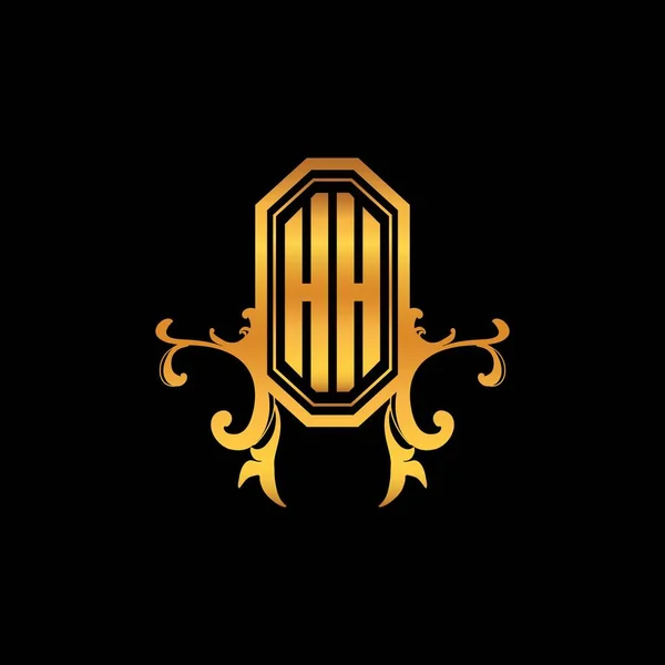 Logotipo Monograma Letra Com Design Moderno Estilo Dourado Geométrico Ornamento —  Vetores de Stock