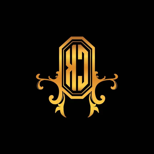 Monogram Logo Buchstabe Mit Modernen Geometrischen Goldenen Stil Design Logo — Stockvektor
