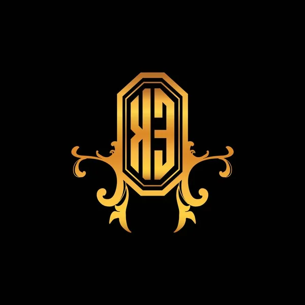 Carta Logo Monogram Con Diseño Moderno Estilo Geométrico Dorado Adorno — Vector de stock