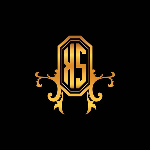 Letra Logotipo Monograma Com Design Moderno Estilo Dourado Geométrico Ornamento —  Vetores de Stock