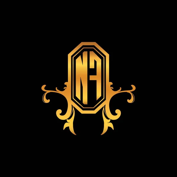 Monogram Logo Letter Met Moderne Geometrische Gouden Stijl Ontwerp Logo — Stockvector