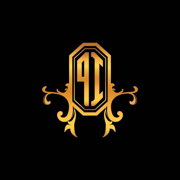 Monogram Logo Letter Met Moderne Geometrische Gouden Stijl Ontwerp Logo — Stockvector