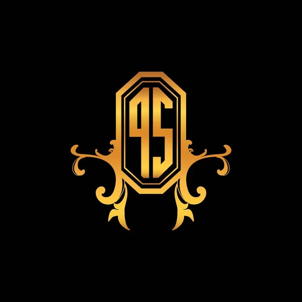Monogram Logo Letter Met Moderne Geometrische Gouden Stijl Design Logo — Stockvector