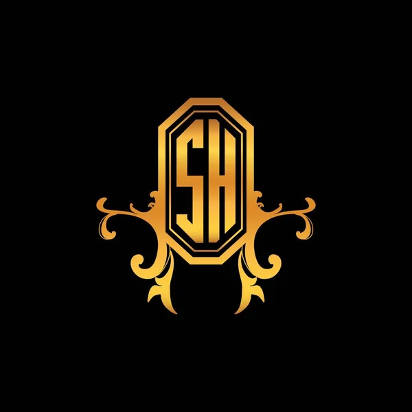 Monograma Logotipo Carta Com Design Moderno Estilo Dourado Geométrico Ornamento —  Vetores de Stock