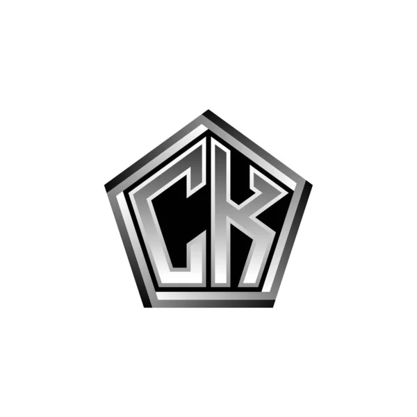 Monogram Logo Letter Modern Geometric Silver Style Design Geometric Shape — Stock vektor