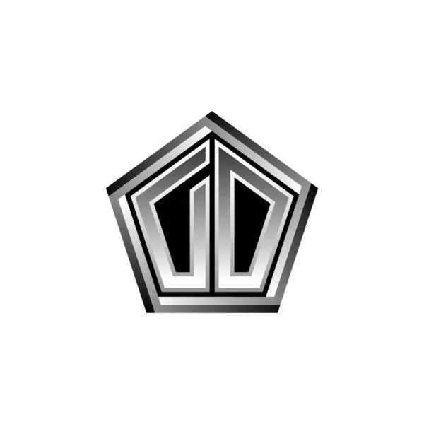 Буква Логотипа Современным Геометрическим Дизайном Стиле Серебра Геометрическая Форма Округлая — стоковый вектор