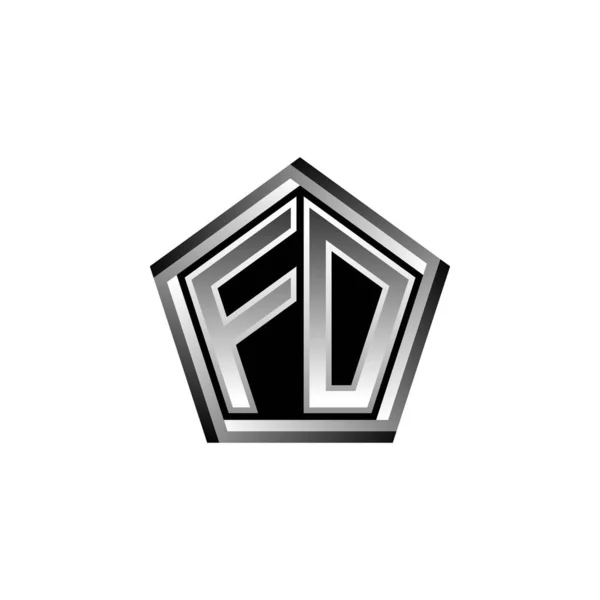 Lettera Logo Monogram Con Design Geometrico Moderno Stile Argento Forma — Vettoriale Stock
