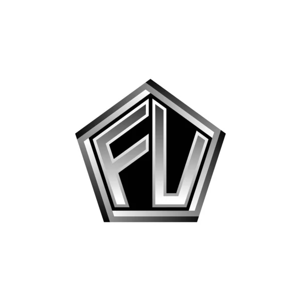 Logo Monogram Lettera Con Moderno Design Geometrico Stile Argento Forma — Vettoriale Stock