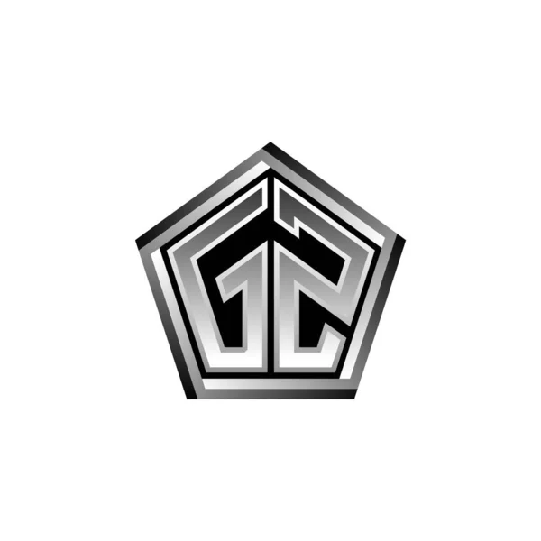 Logo Monogramu Nowoczesnym Geometrycznym Wzornictwie Srebrnym Geometryczny Kształt Zaokrąglony Okrągły — Wektor stockowy