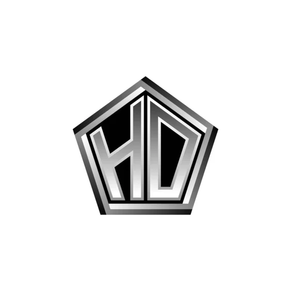 Monogram Logo Letter Modern Geometric Silver Style Design Geometric Shape — Stock Vector