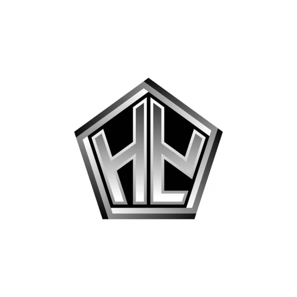 Logo Lettera Monogram Con Moderno Design Geometrico Argento Forma Geometrica — Vettoriale Stock