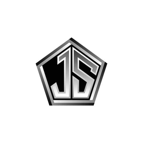 Logo Monogram Dopis Moderním Designem Stylu Geometrického Stříbra Geometrický Tvar — Stockový vektor