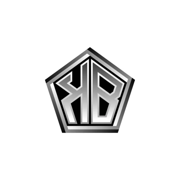 Logo Monogramu Nowoczesnym Geometrycznym Wzornictwie Srebrnym Geometryczny Kształt Zaokrąglony Okrągły — Wektor stockowy