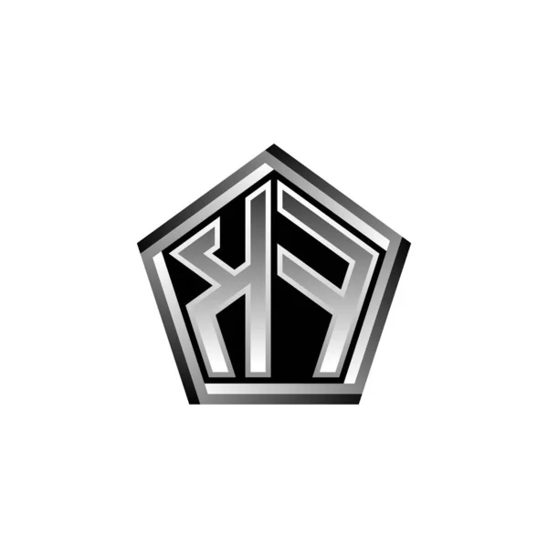 Monogram Logo Letter Met Modern Geometrische Zilveren Stijl Design Geometrische — Stockvector