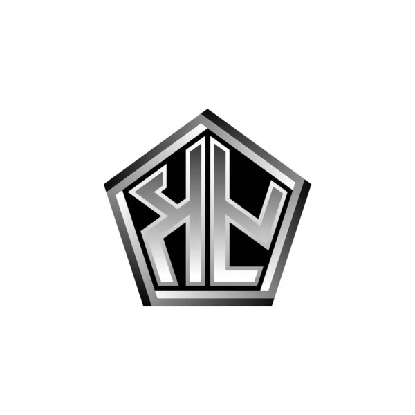 Lettre Logo Monogram Avec Design Moderne Style Géométrique Argenté Forme — Image vectorielle