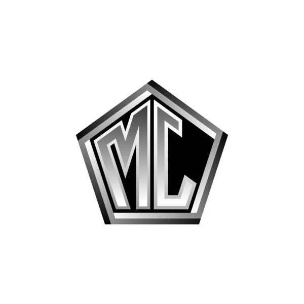 Monogram Logotyp Bokstav Med Modern Geometrisk Silver Stil Design Geometrisk — Stock vektor