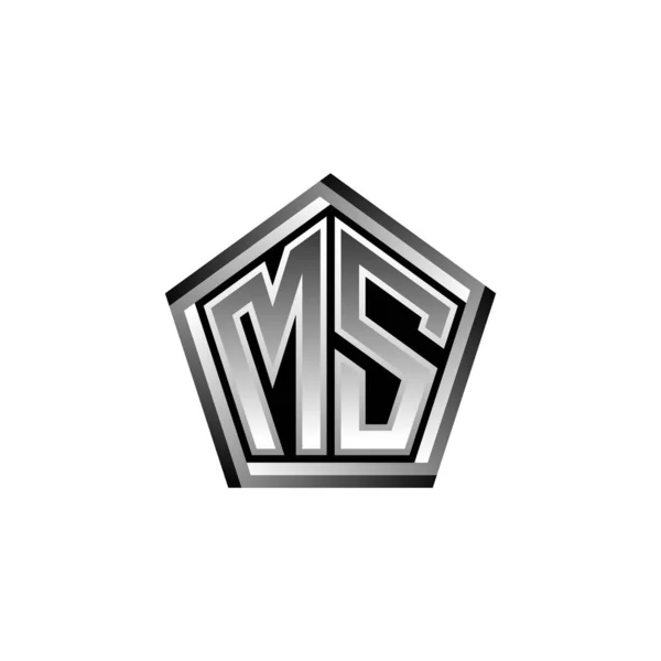 Буква Логотипа Monogram Современным Геометрическим Дизайном Стиле Серебра Геометрическая Форма — стоковый вектор