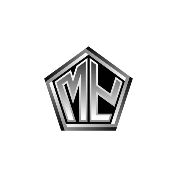 Carta Logo Monogram Con Diseño Moderno Estilo Geométrico Plateado Forma — Archivo Imágenes Vectoriales
