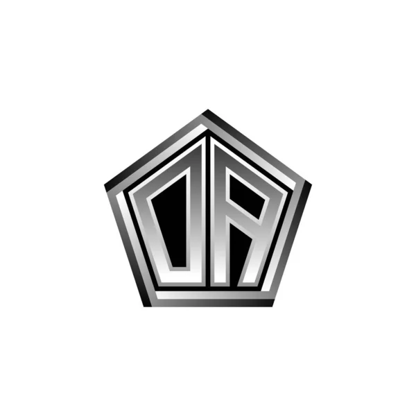 Буква Логотипа Monogram Современным Геометрическим Дизайном Стиле Серебра Геометрическая Форма — стоковый вектор