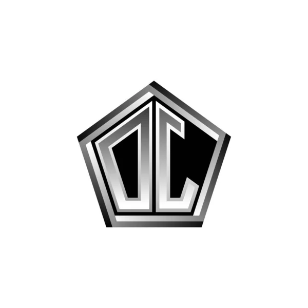 Monogram Logo Buchstabe Mit Modernen Geometrischen Silber Stil Design Geometrische — Stockvektor