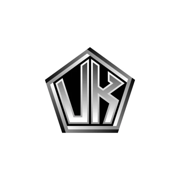 Monogram Logo Letter Met Moderne Geometrische Zilveren Stijl Design Geometrische — Stockvector