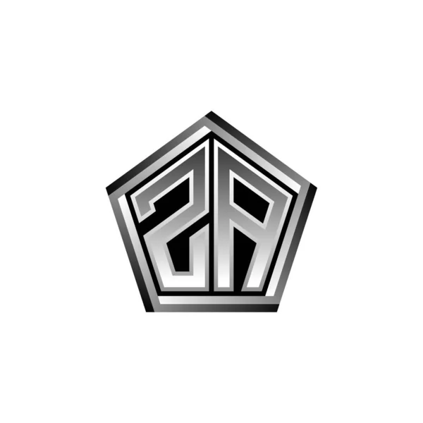 Logo Monogram Dengan Desain Gaya Perak Geometris Modern Bentuk Geometris - Stok Vektor