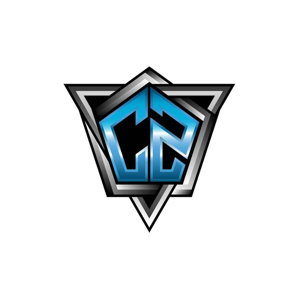 Monogram Logo Letter Blue Light Modern Geometric Style Design Geometric — Vetor de Stock
