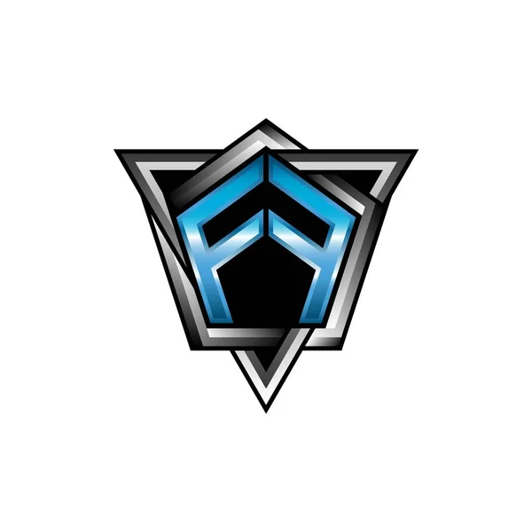 Логотип Літери Monogram Синім Світлом Сучасного Геометричного Стилю Геометрична Форма — стоковий вектор
