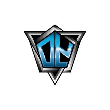 OY Monogram logo letter with blue light modern geometric style design. Geometric shape rounded, circle rectangle and triangle shape logo design