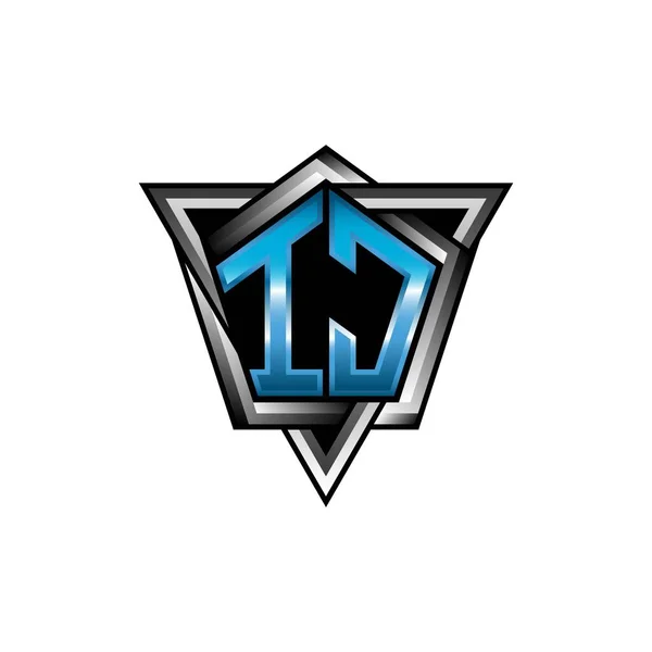 Monogram Logo Letter Blue Light Modern Geometric Style Design Geometric — Stock Vector