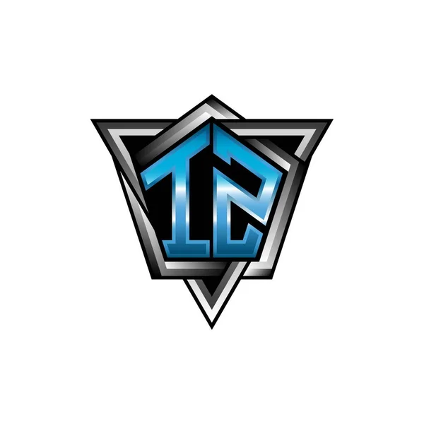 Монограма Логотип Літери Синім Світлом Сучасний Геометричний Стиль Дизайну Геометрична — стоковий вектор